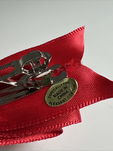 American Girl Doll 18" 1998 Red Holiday Dress Bow Barrette Clip ONLY Satin Hair - Picture 4 of 4
