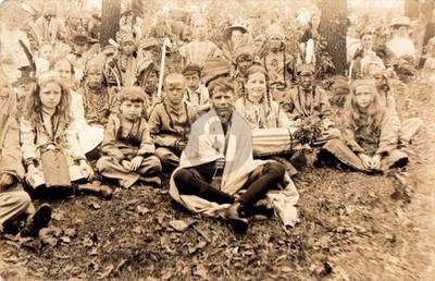 St Cloud MN Union School 1st Grade Children Indian Costume RPPC Postcard COPY