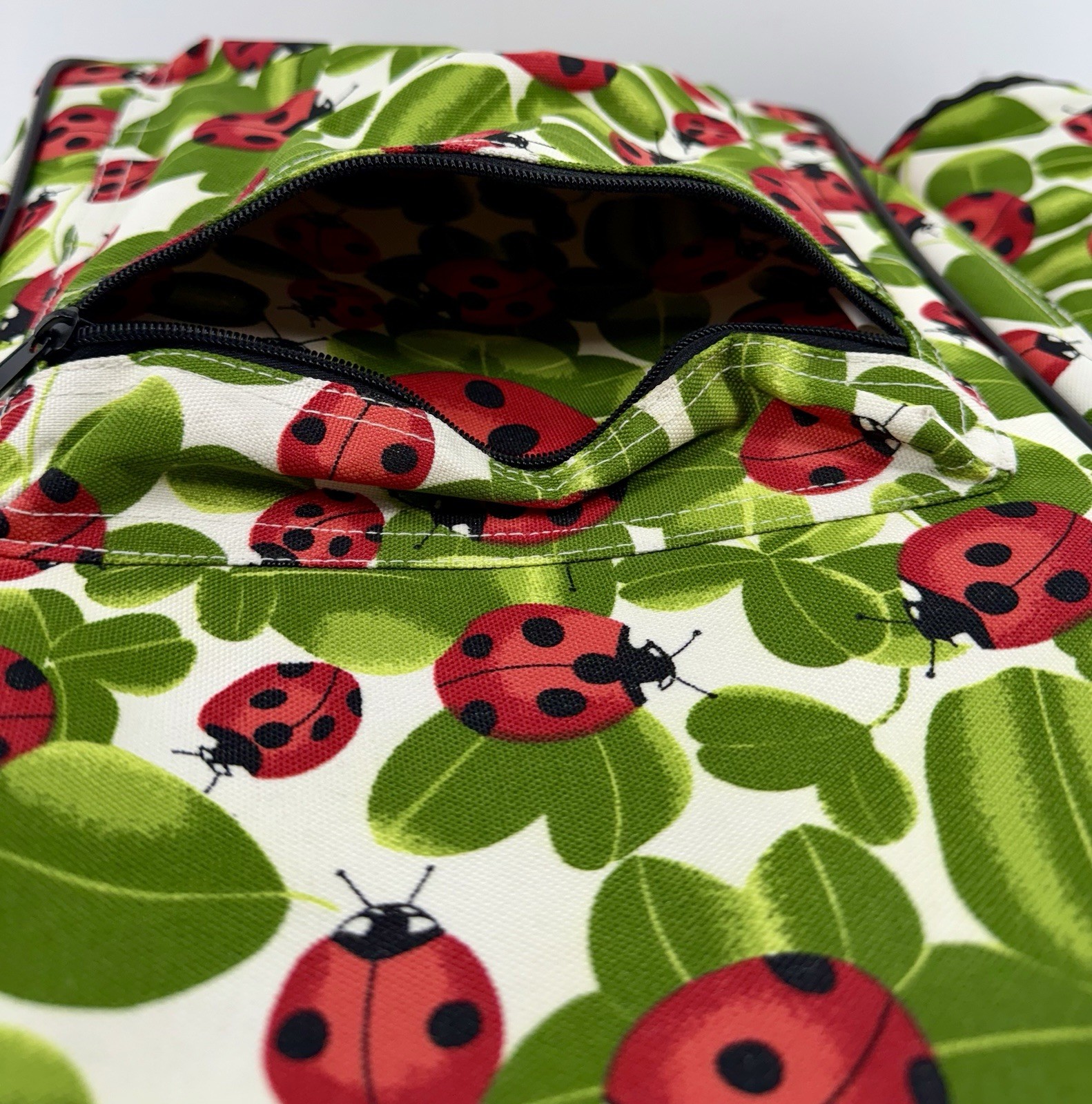 Ladybug Picnic Backpack Set w/ Cooler & Cutting Board Canvas 