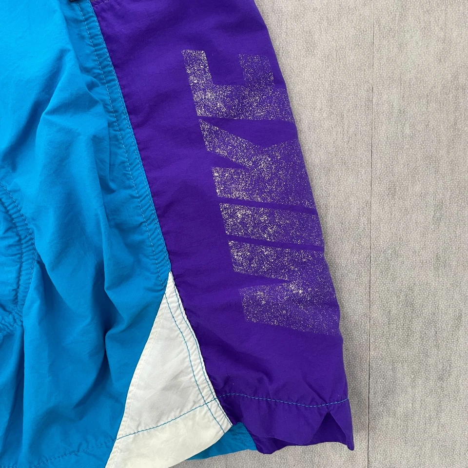 Pantalones Cortos de Ciclismo VINTAGE Nike Para Mujer Grandes Azul Púrpura Acolchados Damas Años 90 Foto 3 de 4