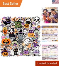 Waterproof Halloween Stickers for Kids - 200 Cute Designs for Fun