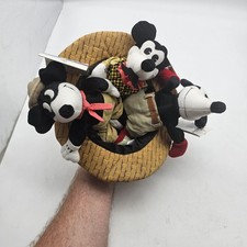 Disney Store Mickey Mouse Classic Comic Bean Bag Plush Set Small 8" Brown Hat