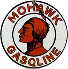 VINTAGE MOHAWK GASOLINE PORCELAIN SIGN GAS STATION PUMP PLATE MOTOR OIL SERVICE
