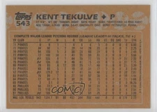 1988 Topps Blank Front Kent Tekulve #543 0kb5