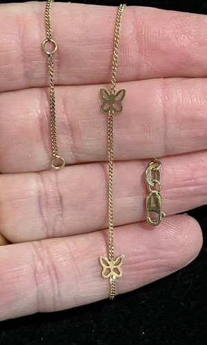 14k gold butterfly anklet