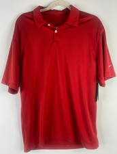 Nike Men  s Red Polo Shirt, Nike Polo, Dri-Fit, Size Medium