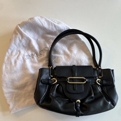 Jimmy Choo Tulita Satchel Black Leather Gold Hardware Dust Bag Included