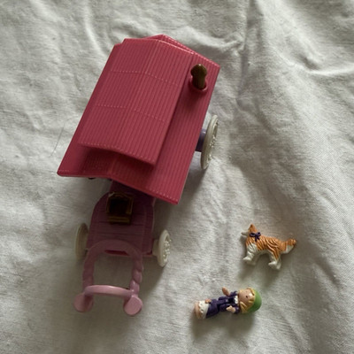 Bluebird Polly Pocket Vintage 1995 Gypsy Caravan Play Set with Figures & Dog