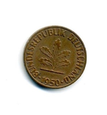 Vintage 1950-D Germany 1 Pfennig Coin World Money (#4)