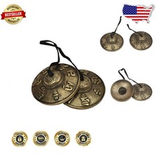Authentic Tibetan Tingsha 6.6cm Bronze Hand Tuned OM Mane Padme Hum Meditation