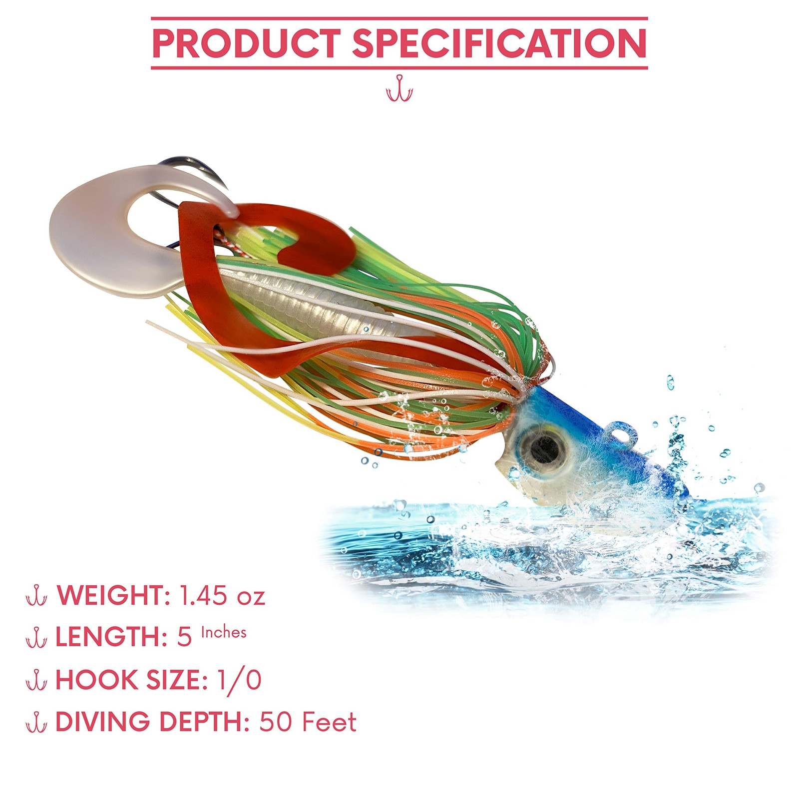 4 New Bearded Buzzbait Bucktail Saltwater Jigs Flounder, Fluke, Bass, Bluefis... - Image 2