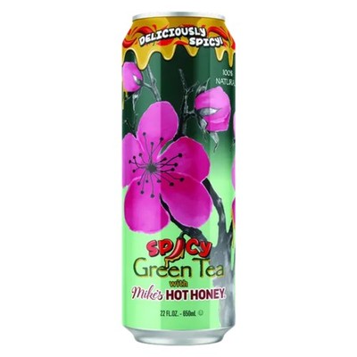 24x Cans Arizona Spicy Green Tea With Mike's Hot Honey 22oz