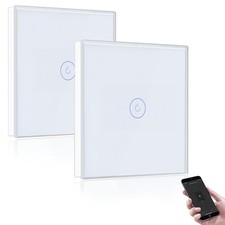 2x Smart Light Switch Compatible with Alexa & Google Home 1Gang 2Way WiFi Touch