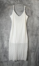   Wild Fable Junior White Sleeveless Lace Textured Maxi Slip Dress Size L