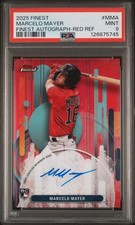 Marcelo Mayer Red Rookie Autograph - 2025 Topps Finest Boston Red Sox 5/5! PSA 9
