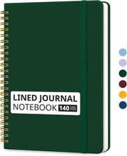 Lined Spiral Journal Notebook for Women  Men, 140 Pages, College Ruled Hardcove