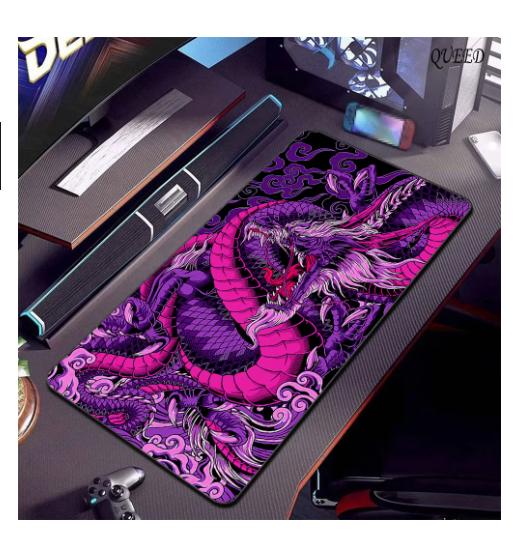 Large Dragon Gaming Mouse Pad XXL 800x300mm Rubber Keyboard Desk