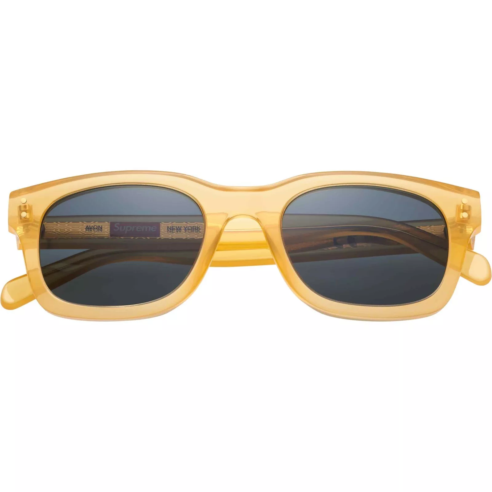 Lunettes de soleil Supreme Avon en or SS24 montures italiennes faites main neuves dans leur boîte