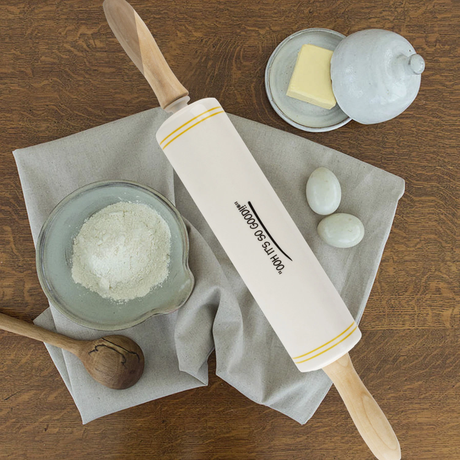 Mr. Food Kitchen Ceramic Rolling Pin - One Rolling Pin - Color May Vary