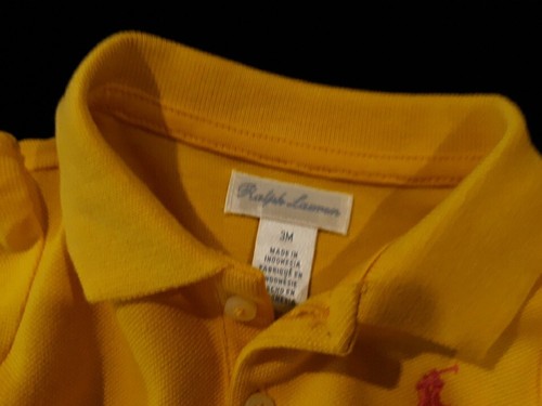 Ralph Lauren Romper Dress Girls 3M BRIGHT Yellow Collared Classic Pony LOGO $45R - Picture 4 of 19