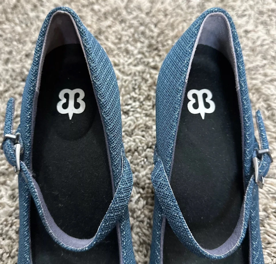 Tacón de aguja Betabrand punta gatito azul talla 6 Foto 3 de 4