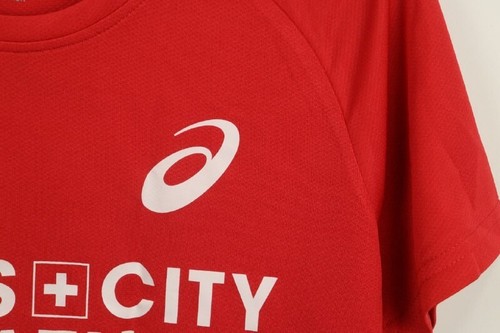 Asics Red Short Sleeve Crew Neck Swiss City Marathon Lucerne Pullover T-Shirt M - Picture 6 of 18