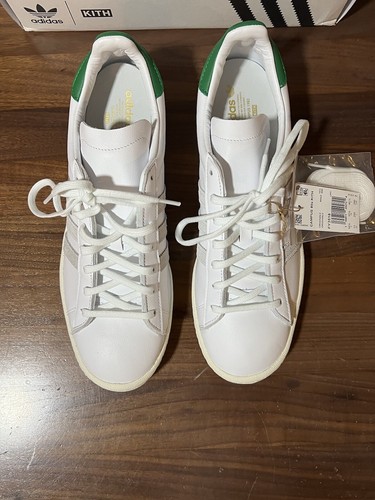 Zapatillas Kith Classics Adidas Originales Campus Años 80 Blanco/Verde Retro OG Talla 11 - Imagen 4 de 12