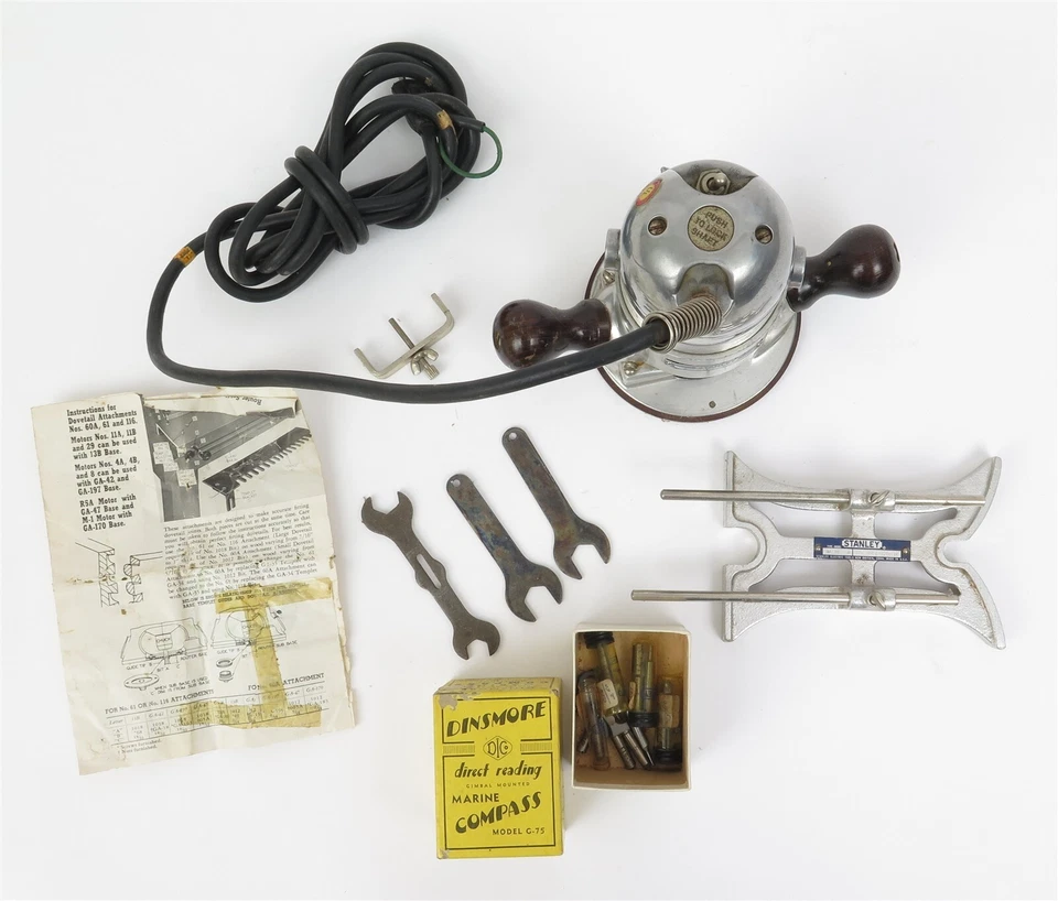 Router Stanley de colección tipo 8 modelo A 3,8 amperios con base Stanley tipo GA-39 A Foto 2 de 4