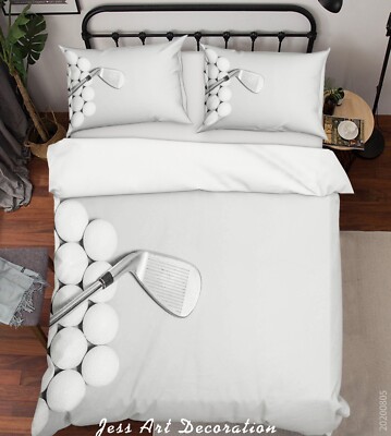 3D Golf Tools Close-up Quilt Cover Set Bedding Sets Pillowcases Queen