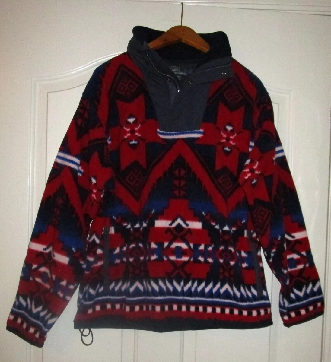 NWT! Polo Ralph Lauren Men's Half-zip Fleece Pullover Native American Pattern L
