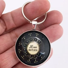 JEnny 867-5309 Telephone Dial Keychain or Necklace GOT YOUR NUMBER Tommy Tutone