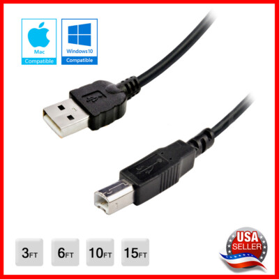 Printer USB 2.0 Cable Cord Transfer PC A to B Male Device HP 