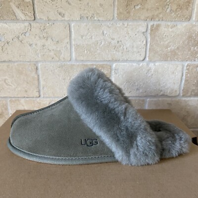 UGG SCUFFETTE II NIGHT FOREST SUEDE SHEEPSKIN CUFF SLIPPERS SIZE