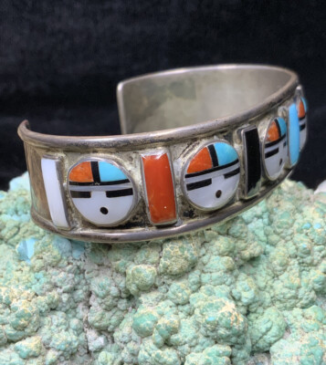 SIGNED, Zuni “Frank Vacit” Sterling Silver, Turquoise & Coral