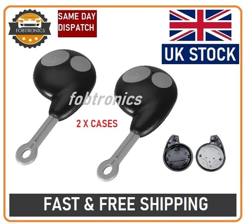2 X Replacement 2 Button Remote Key Shell Case For Cobra Alarm 7777 + logo A36