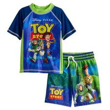 New Disney Pixar's Toy Story Toddler Boy Rash Guard  Bottoms Set 2 3 4