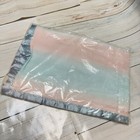 Penneys Toddletime Baby Blue Pink Striped Receiving Blanket Satin Trim USA Vtg — photo 3