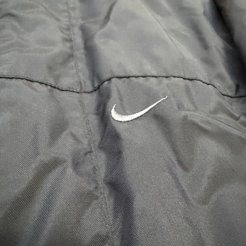 Vtg Nike Jacket Mens XL Black Swoosh Logo Quilt Lined Puffer Full Zip Hooded - Picture 3 of 10