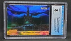 1999 Topps Pokemon the First Movie #18 The Temple of MewTwo Rainbow Foil CGC 8