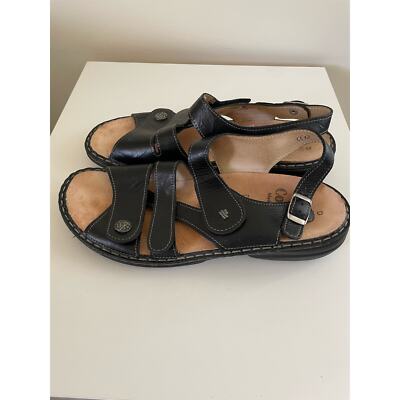 Finn Comfort Unisex Black Leather Sandals Made in Germany 