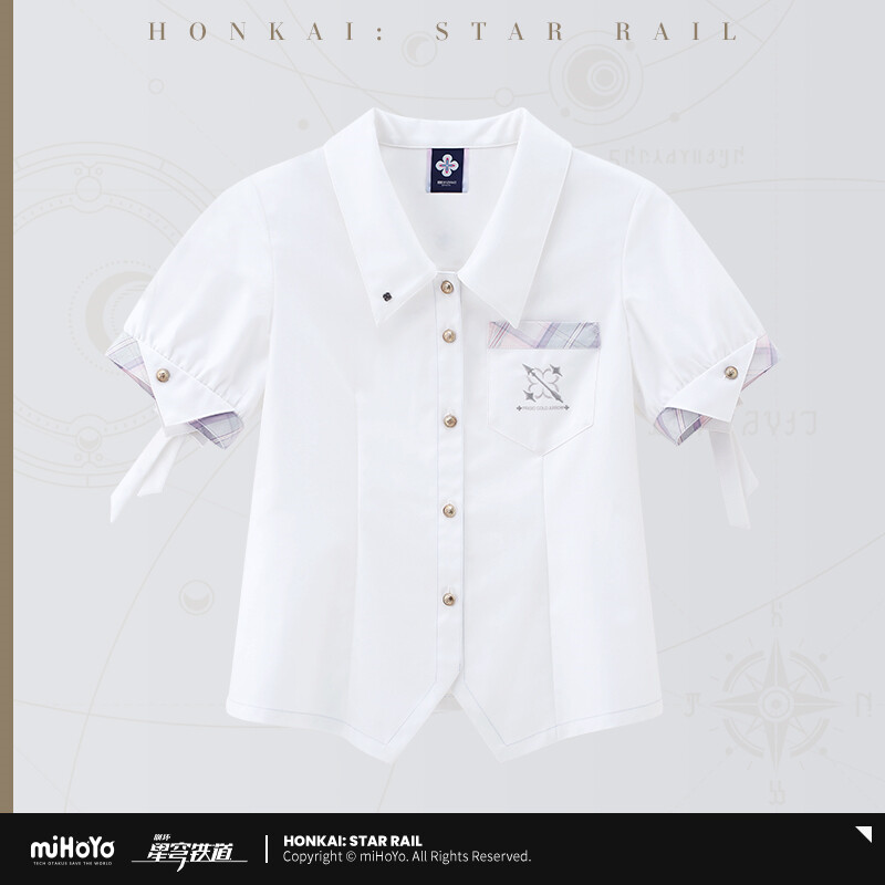 Official Honkai: Star Rail March 7th Short Sleeved Shirt Overshirt White Blouse