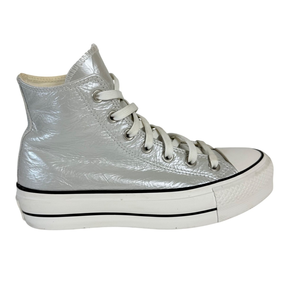 High Top Womens Silver Leather Converse Converse Platform High Top