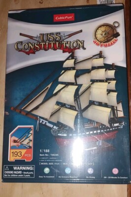 USS Constitution Vessel Ship Model kit Cubic Fun 3D Puzzles 193pc NEW Never Open