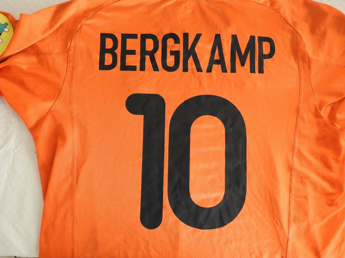 Netherlands EURO 2000 Home Jersey #10 Bergkamp Nike Orange Shirt