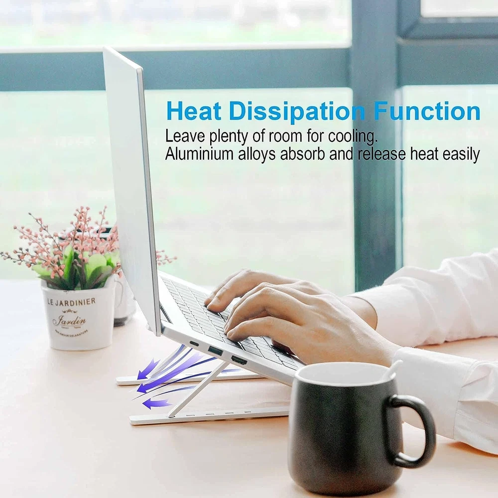 Adjustable Aluminum Laptop Stand Portable Foldable Ergonomic Desk Holder