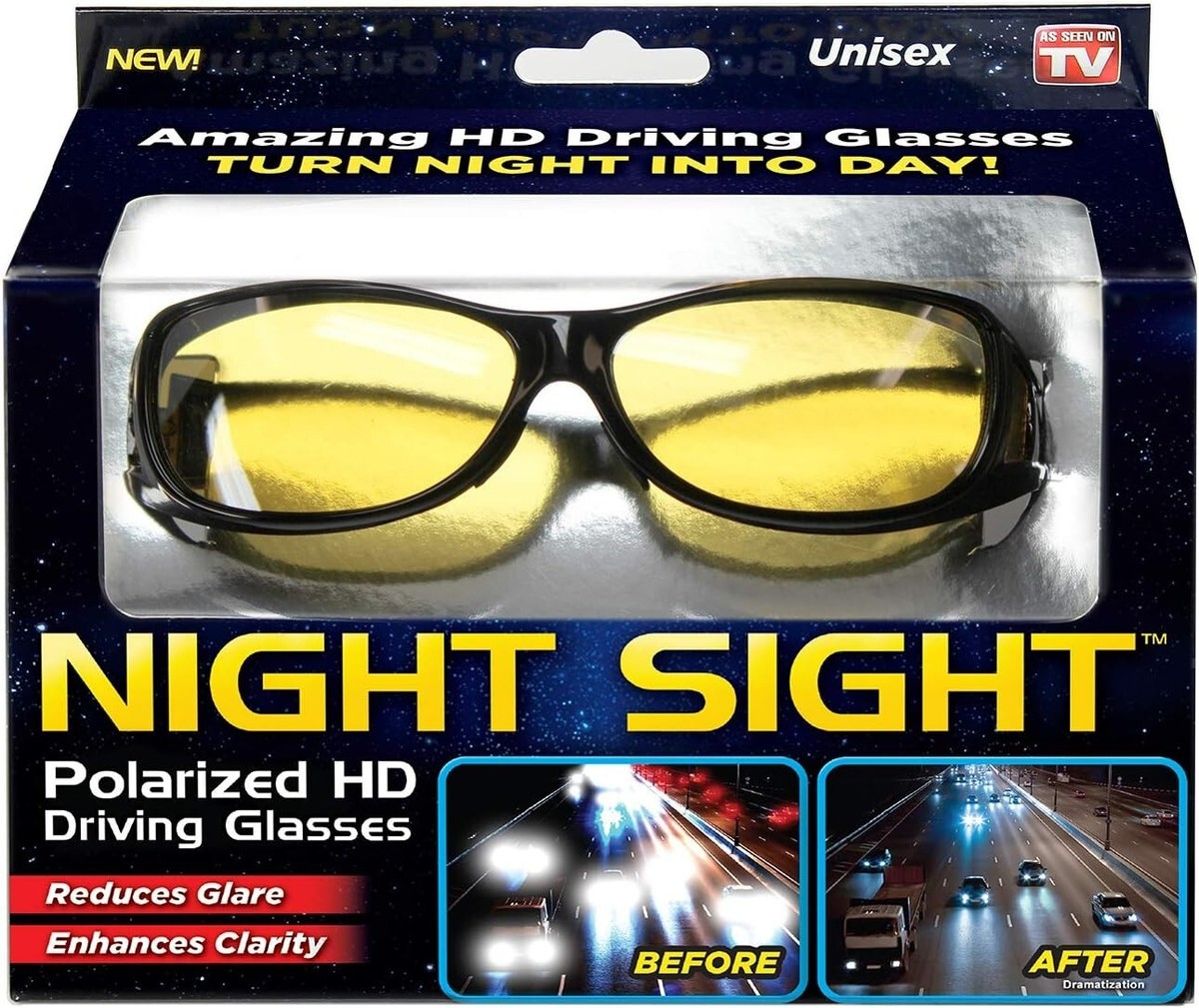 Night Sight Polarized HD Driving Glasses Unisex, As Seen On TV