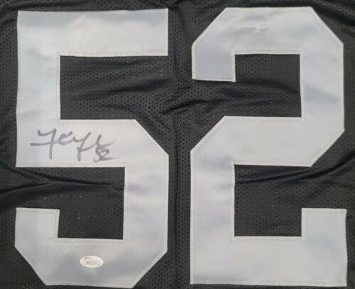 KHALIL MACK Signed Autographed OAKLAND RAIDERS Black Custom Jersey SZ XL. JSA - Picture 2 of 6