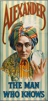 1915 Alexander The Man Who Knows Magic Show Poster Magician Mental Advertisement