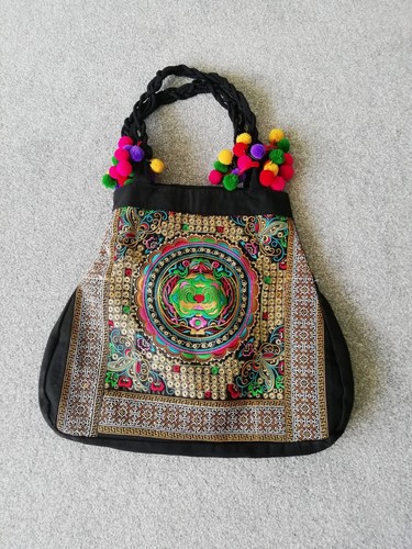 Oversized Bohemian Bag Colourful Embroidered Boohoo Travel Indie Festival Hippie - Picture 7 of 7