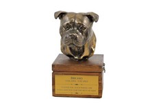 Staffordshire Bull Terrier, Staffy I - urn for dog ashes with a statuette, small